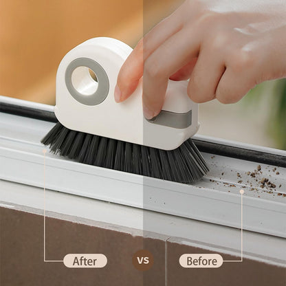 3pcs Gray Door and Window Track Cleaning Brush Set with Concealed Scraper