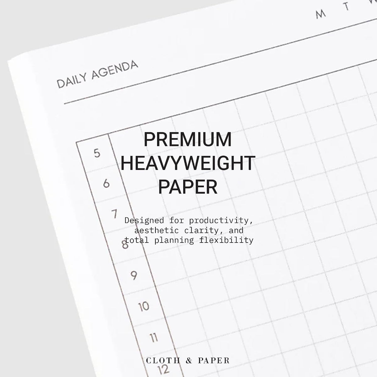 Cloth & Paper Travel Notebook | Daily Wellness Planner – Smoked Salt | Pocket Plus Wellness Planner 3.2" x 6" | Habit Tracker & Self Care Journal for Goals, Gratitude & Reflection – Soft Touch Cover