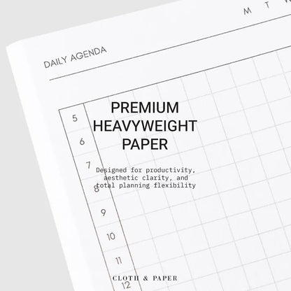 Cloth & Paper Travel Notebook | Daily Wellness Planner – Smoked Salt | Pocket Plus Wellness Planner 3.2" x 6" | Habit Tracker & Self Care Journal for Goals, Gratitude & Reflection – Soft Touch Cover
