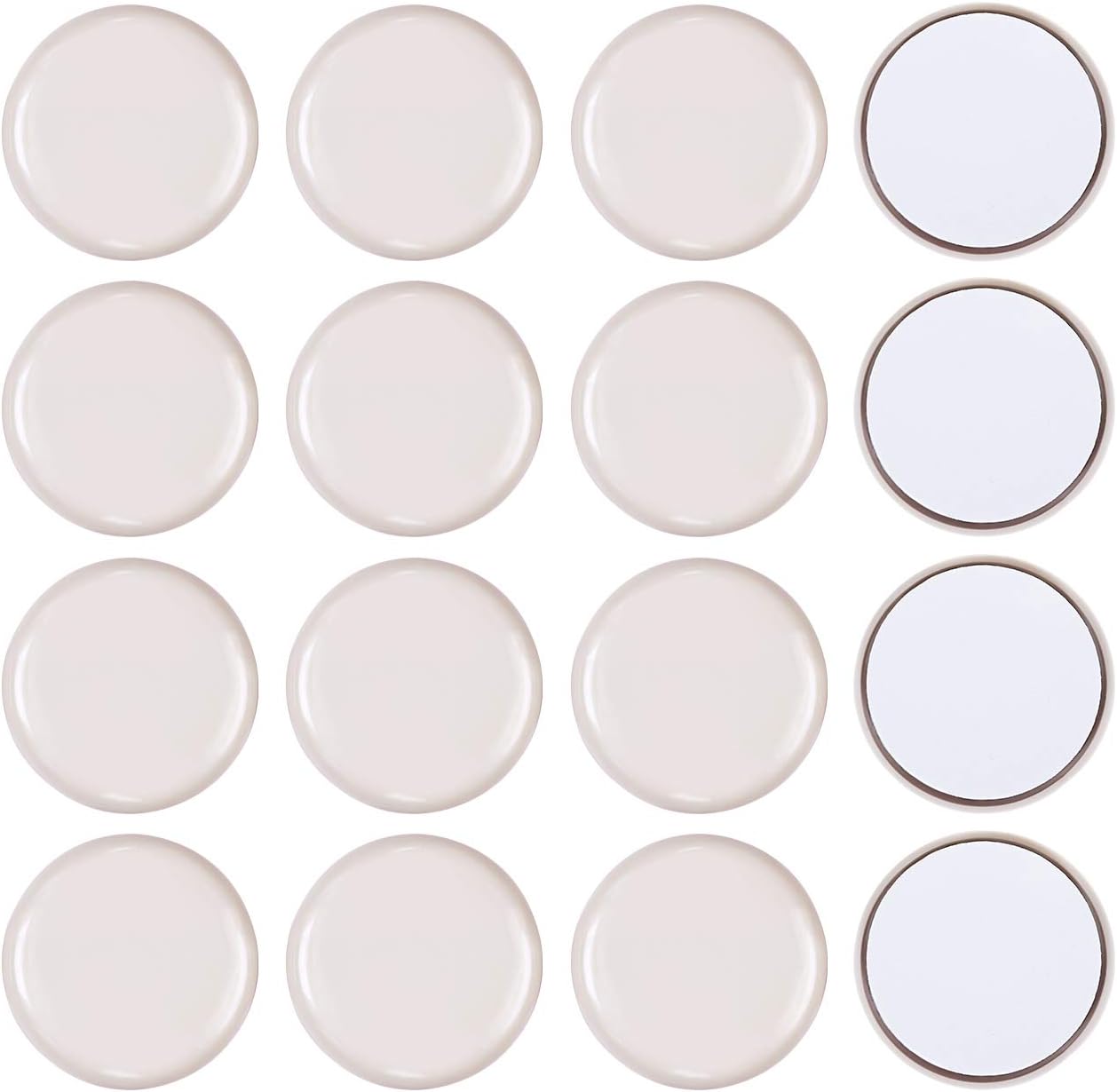 Ezprotekt 16 Pack Self-Stick Furniture Chair Leg Sliders for Carpet, 2-1/8" Self-Adhesive Round Furniture Movers Sliders, Carpet Chairs Furniture Glides, Carpet Moving Sliders Easily Move (Beige)