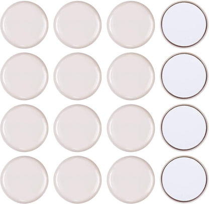 Ezprotekt 16 Pack Self-Stick Furniture Chair Leg Sliders for Carpet, 2-1/8" Self-Adhesive Round Furniture Movers Sliders, Carpet Chairs Furniture Glides, Carpet Moving Sliders Easily Move (Beige)