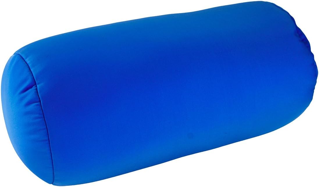 Squishy Deluxe Tube Microbead Bolster Pillow with Stay-Cool Fill & Silky Removable Cover, Flexible, Head, Neck & Back Support for Home & Away, Carrying Case, 13 x 6 inches, Grey
