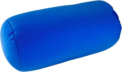 Squishy Deluxe Tube Microbead Bolster Pillow with Stay-Cool Fill & Silky Removable Cover, Flexible, Head, Neck & Back Support for Home & Away, Carrying Case, 13 x 6 inches, Grey