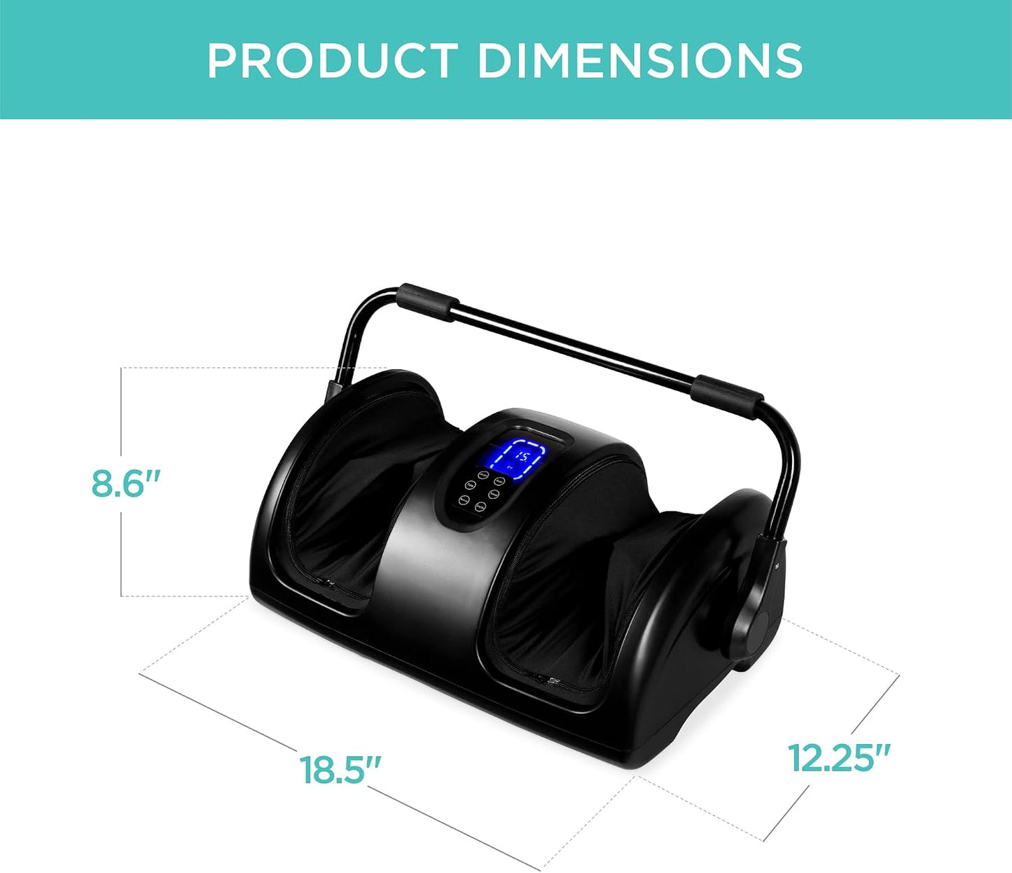 Best Choice Products Shiatsu Foot Massager with Heat for Plantar Fasciitis & Neuropathy, Kneading Foot & Calf Massager with Remote, 360° Adjustable Handle, Rolling & Compression Massage - Navy