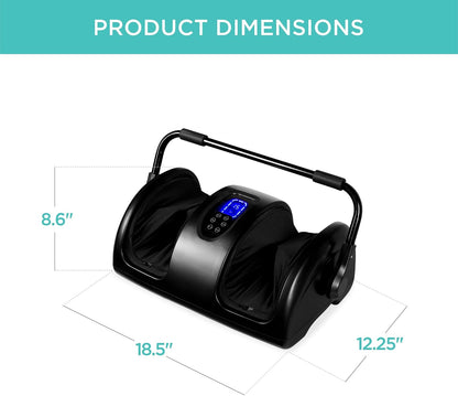 Best Choice Products Shiatsu Foot Massager with Heat for Plantar Fasciitis & Neuropathy, Kneading Foot & Calf Massager with Remote, 360° Adjustable Handle, Rolling & Compression Massage - Navy