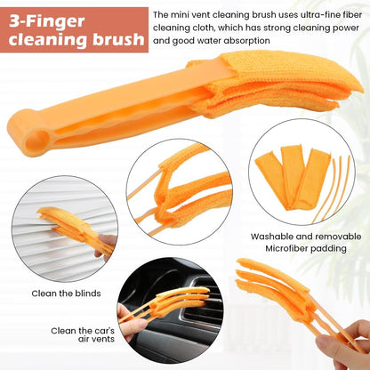 5Pcs Window Blind Cleaning Set, Washable 7 Fingers Duster Brush | Dusting Cleaner Tool, Blinds Air Conditioner Keyboard Fan Duster Dirt Housekeeping Tool