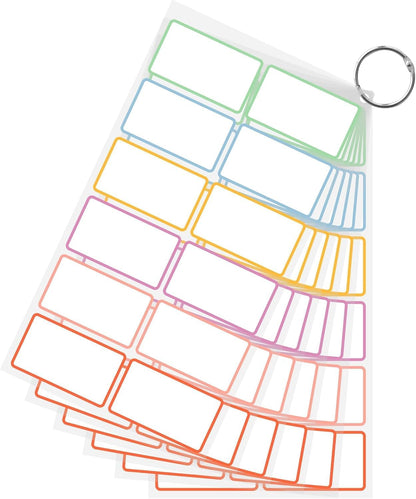 PPB Dry Erase Labels Stickers, Reusable Waterproof Removable Notes for Storage Bins, Freezer, Kitchen, Classroom, Whiteboard, All Purpose Use (1.2”x 2”, Multicolor, 60 Dots)