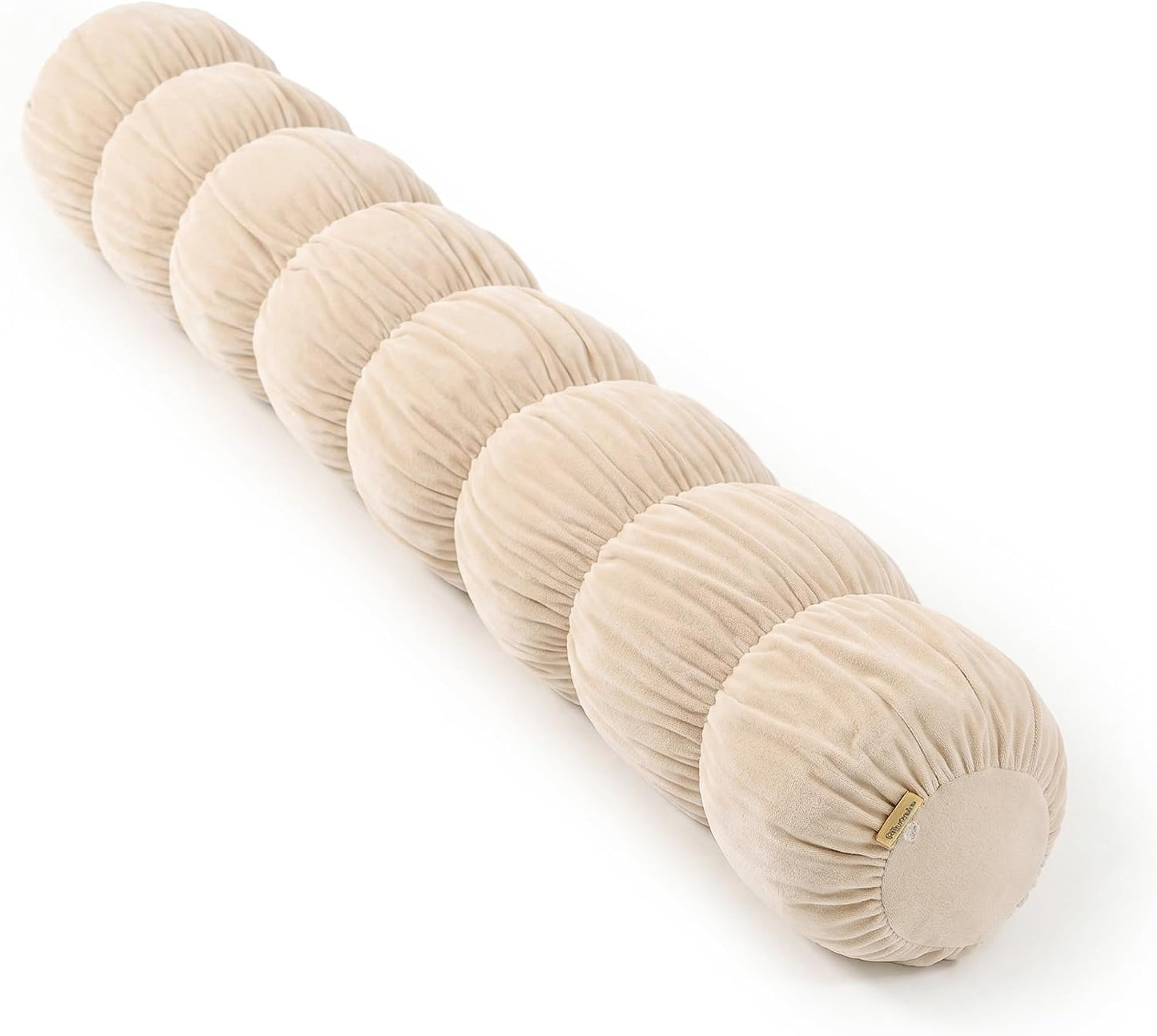 Pat. Pend. Long Bolster Pillow for Bed, Small Body Pillow for Adults, Soft Velvet Washable Cover, Cylinder Pillow for Side Sleepers and Leg Support(Misty White, 39"x 7.87")