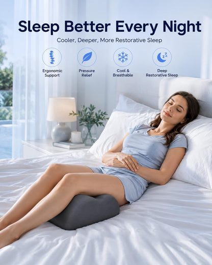 Knee Pillow for Back Sleeping, 5.7" Memory Foam Leg Pillow | Yoga Bolster Pillow, Support Pillow Between Legs for Sleeping, Under Knee Pillow for Sleeper