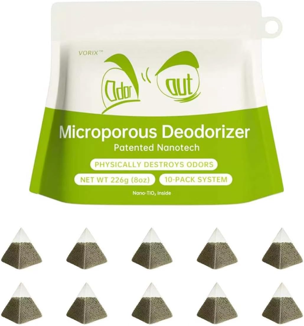 Refrigerator Deodorizer and Freezer Odor Absorber, Activated Carbon Fridge Freshener, Unscented Smell Remover, 10 Packs