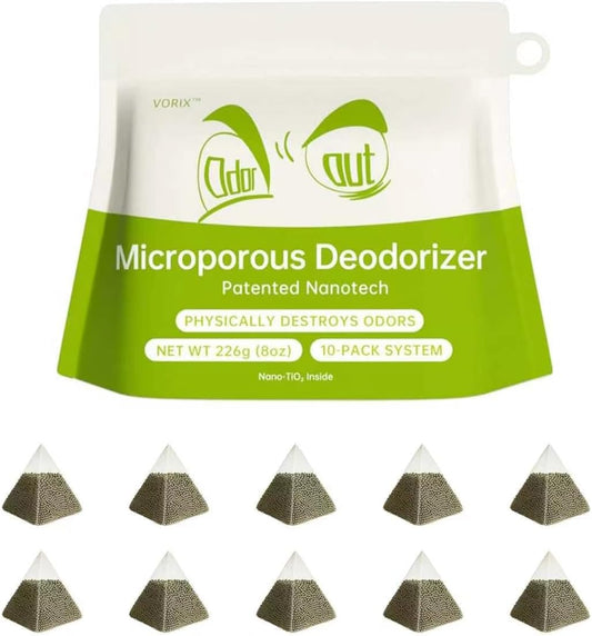 Refrigerator Deodorizer and Freezer Odor Absorber, Activated Carbon Fridge Freshener, Unscented Smell Remover, 10 Packs