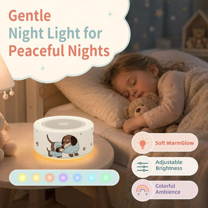 Kipcush White Noise Machine for Baby & Adults, 30 Soothing Sounds, Sleep Sound Machine with 8 Color Night Light, Memory Function, White Noise for Sleeping, Nursery, Office, Travel & Relaxation