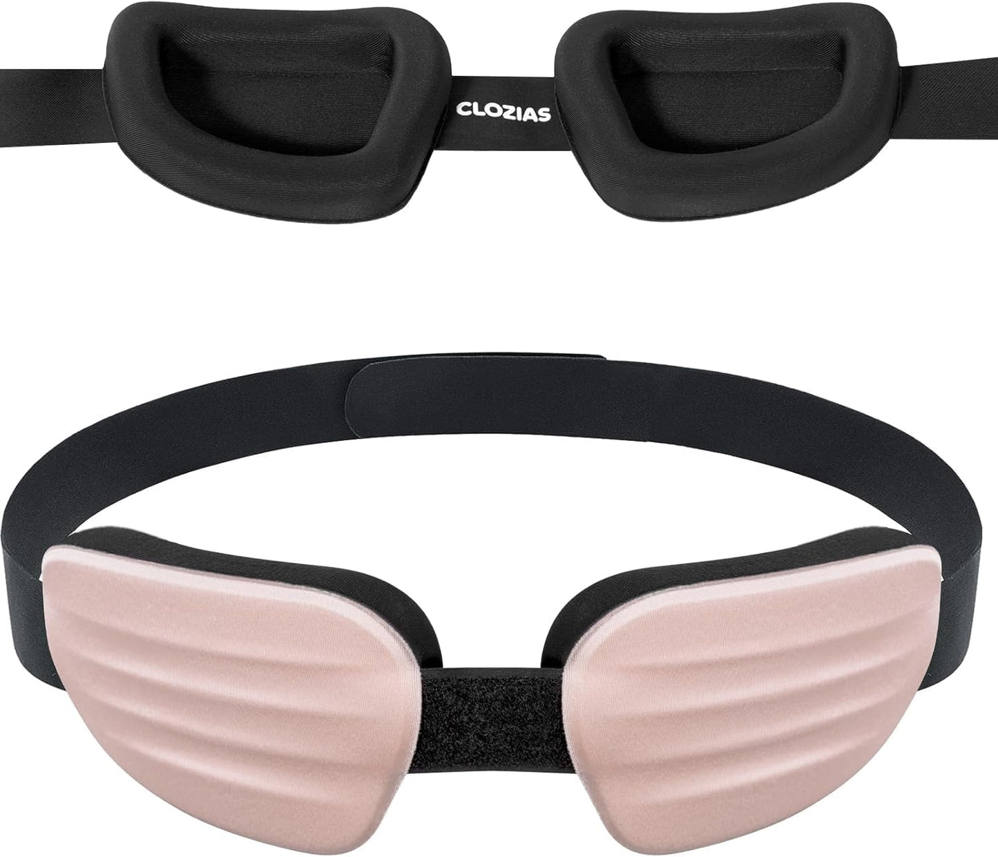 CLOZIA Sleep Mask for Men Women, Adjustable Sleeping Eye Mask, Blocking Eye Masks for Sleep, Soft Comfortable for Travel & Shift Work,Black