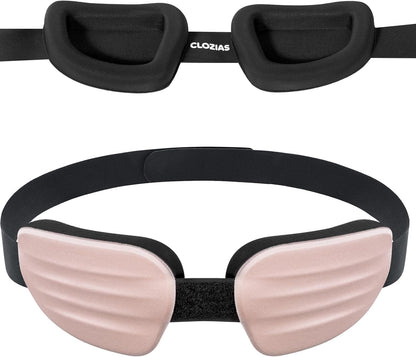 CLOZIA Sleep Mask for Men Women, Adjustable Sleeping Eye Mask, Blocking Eye Masks for Sleep, Soft Comfortable for Travel & Shift Work,Black