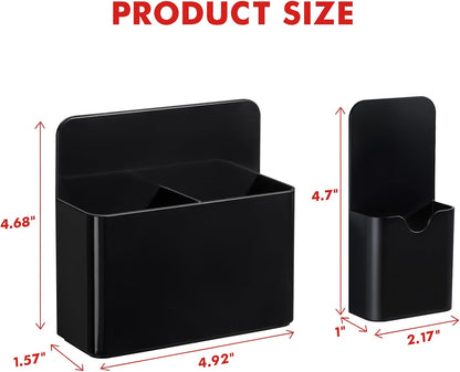 BEYGORM Magnetic Marker Holder, Dry Erase Pen Organizer for Whiteboard | 4 pack strong magnet backed plastic pencil & pen cups for classroom, locker & refrigerator accessories(Black)