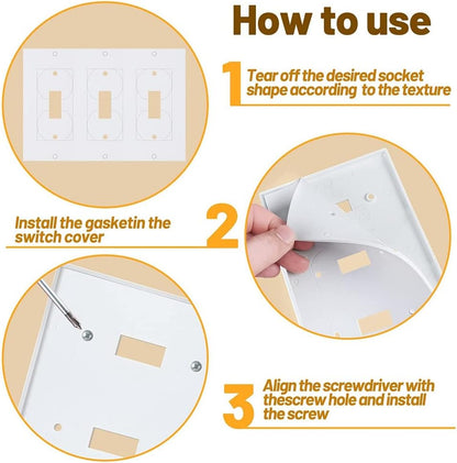 20Pcs Wall Insulation Outlet Insulators Sealers,Electrical Outlet Insulation Pads for Wall, Light, Switch Socket, White