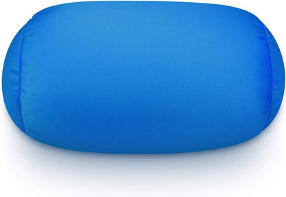 Squishy Microbead Neck Pillow, 7Inch x 12Inch Soft Travel Body Bed Pillow Bean Pillow for Kids Adult Chair Sleeping Car Seat, Fun Dormroom (Sky Blue)