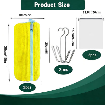 2PCS Shoes Washing Machine Bag Kit,Reusable Washing Shoes Bag,Include 1PC Shoes Dryer Bag and 2 Drying Racks,Laundry Shoes Bag with Durable Zipper for Sneakers and Canvas Shoes