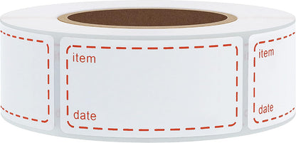Hybsk 500pcs Freezer Labels Removable Storage Stickers 1x2 Inch Waterproof Oil-Resistant Refrigerator Kitchen Labels (Red)