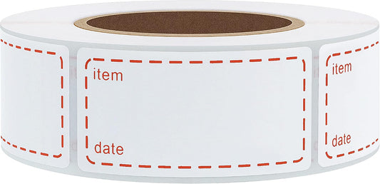 Hybsk 500pcs Freezer Labels Removable Storage Stickers 1x2 Inch Waterproof Oil-Resistant Refrigerator Kitchen Labels (Red)