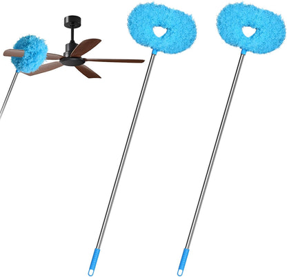Storystore Ceiling Fan Cleaner Duster, Adjustable Microfiber Duster | 4.2FT Fan Cleaner with 13-50" Pole for Cleaning Fan Blades, Cobwebs, Walls, Doors and Windows, Brush for Dust Removal