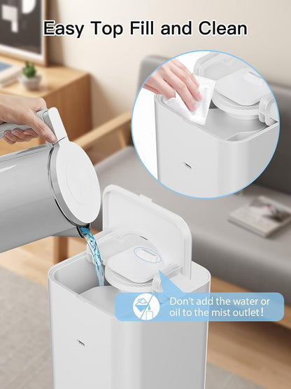 10L/2.64Gal Humidifier, Top Fill Quiet Ultrasonic Cool Mist Humidifiers for Bedroom, Covers 550ft², 60H Runtime, 24H Timer, 3 Mist Modes Humidifier Large Room, Home, Office, Plants, Black