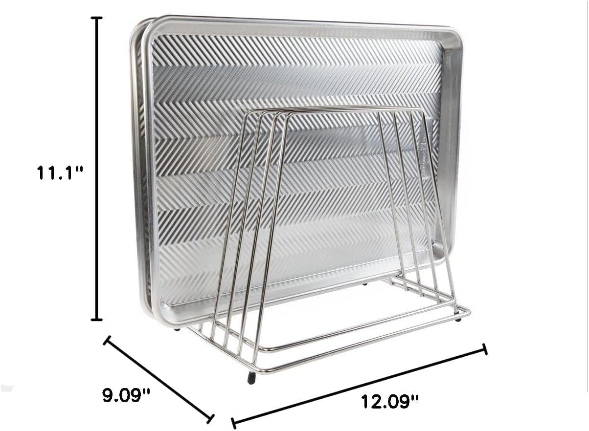 Commercial Cutting Board Rack, Fits 1" Thick Baking Pans and Sheets for Organizer - NSF Stainless Steel, Holds 6 Boards