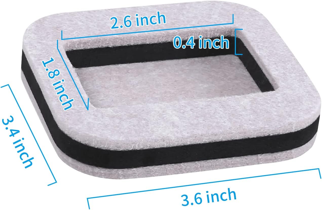 12 PCS Felt Furniture Coasters Caster Cups for Hardwood Floors, Felt Bottom Furniture Pads, Bed Office Chair Fridge Furniture Wheel Stopper to Prevent Sliding and Scratches (Black, L: 2.6" * W:1.8")
