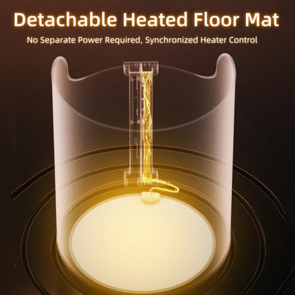 Under Desk Heater, Electric Foot Warmer for Office & Home, Quiet Portable Feet Warmer with Heated Floor Mat, Foot heater with Thermostat and Timer Indoor Use for Foot Leg Grey Cylindrical UEMUSI