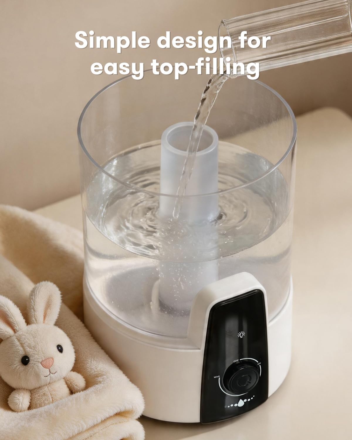 4L Humidifiers for Bedroom,Dishwasher Safe Design Easy Clean,White