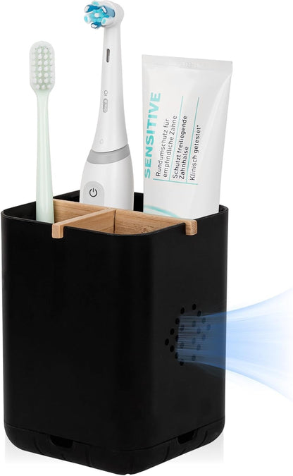 Toothbrush Holders for Bathrooms, Electric Toothbrush Holder, White | Toothbrush and Toothpaste Organizer for Bathroom Countertop, 3 Slot Vanity Storage