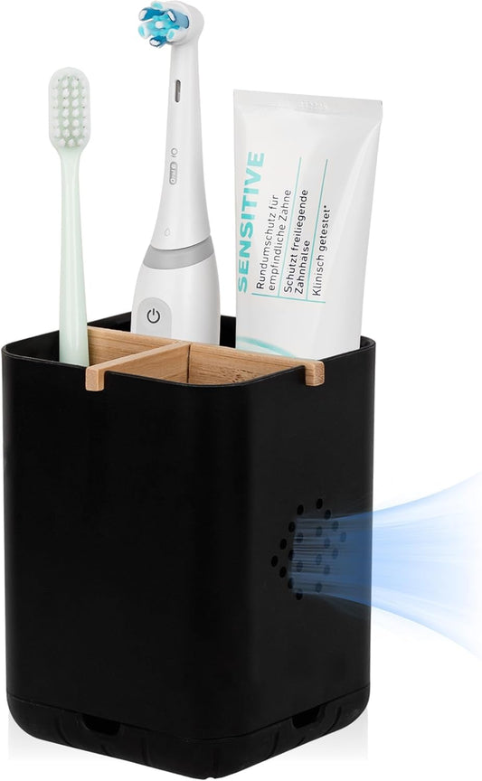 Toothbrush Holders for Bathrooms, Electric Toothbrush Holder, White | Toothbrush and Toothpaste Organizer for Bathroom Countertop, 3 Slot Vanity Storage