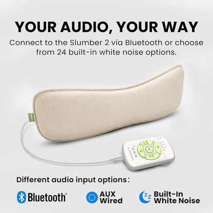Avantree Slumber 2 - Bluetooth Pillow Speaker for Side Sleepers | 4 Ultra-Flat Speakers, White Noise, Remote Control & Sleep Timer, Soft Design for Sleeping, Podcasts & Audiobooks, Gray