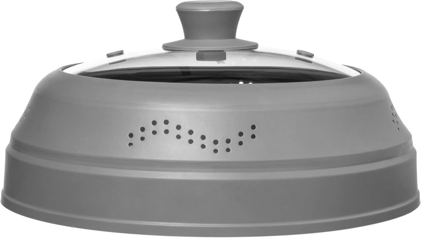 Microwave Food Splatter Cover Guard – Glass Silicone, Collapsible, BPA-Free | Microwave Safe, Vented Design for Even Heat & Moisture, Round Plates & Bowls 6–10 Inch, Stain & Odor Resistant