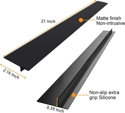 Silicone Stove Gap Covers Strips for Kitchen Stove Top Guard Easy Clean Heat Resistant Filler Counter Washer & Dryer Between 2 Pcs 21 Inch Black