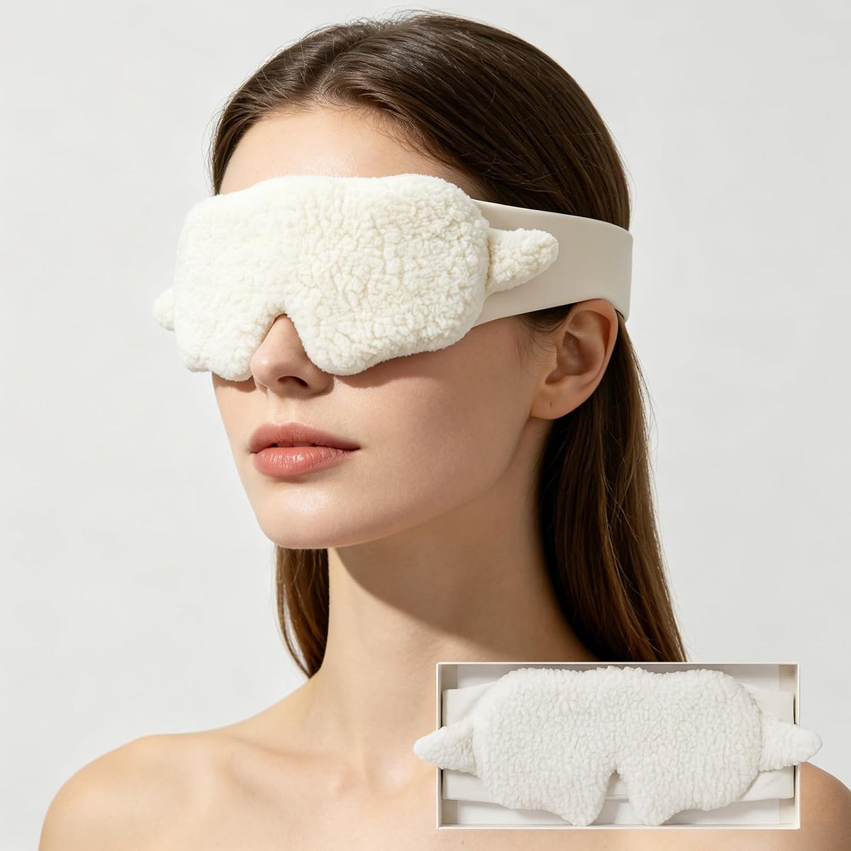 22mm Mulberry Silk Sleep Mask,3D Lash Friendly Eye Mask Adjustable Gray