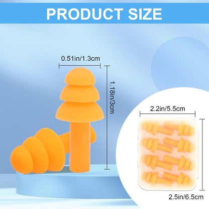 Ear Plugs for Sleeping,12 Pair Earplugs Noise Canceling Soft Silicone Ear Plug Reusable Earplugs for Sleep,Concert,Swimming,Study,Loud Noise,Snoring(Black Blue Purple)