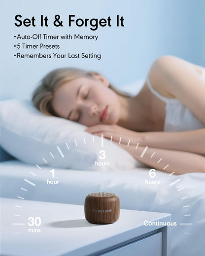 FLOWTUNE Sound Machine White Noise Machine for Baby Adults, 18 Non-looping Sounds, Timer, Memory Function, Portable Sleep Sound Therapy Gift (White)