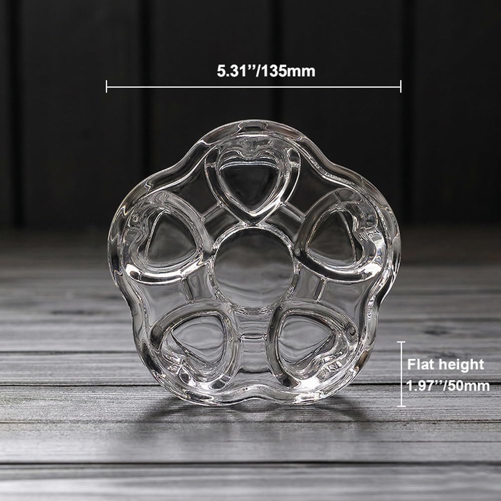 Crystal Teapot Heating Base Glass Teapot Warmer In Heart Shape Heat Resistant for Heating Tea or Beverages