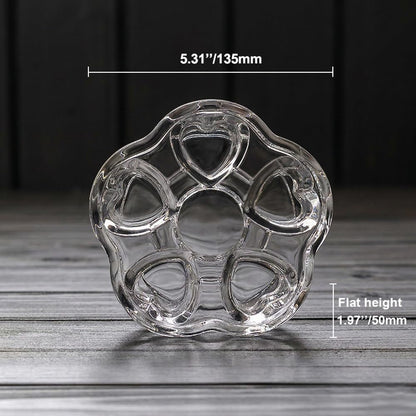 Crystal Teapot Heating Base Glass Teapot Warmer In Heart Shape Heat Resistant for Heating Tea or Beverages