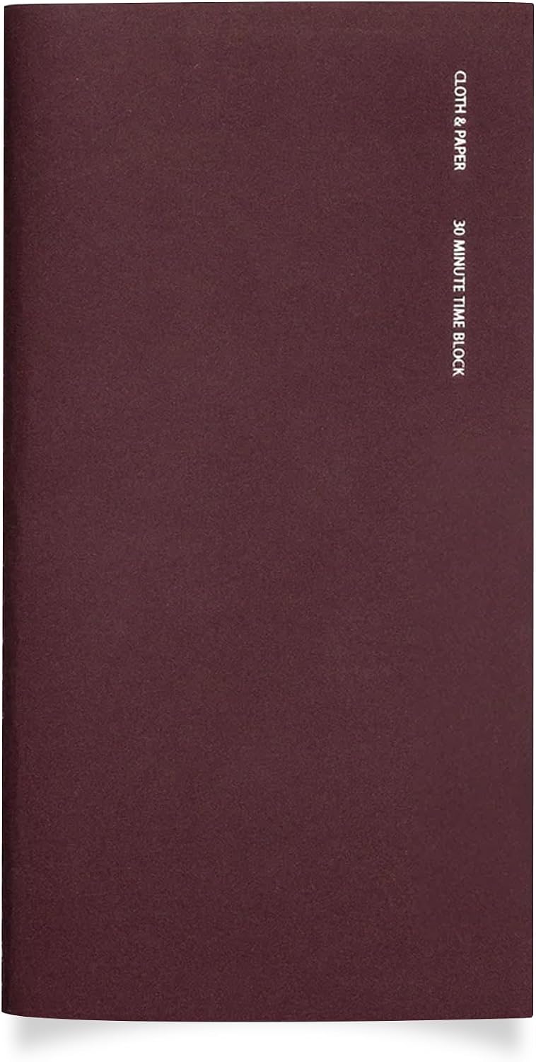 Cloth & Paper Travel Notebook | Daily Wellness Planner – Smoked Salt | Pocket Plus Wellness Planner 3.2" x 6" | Habit Tracker & Self Care Journal for Goals, Gratitude & Reflection – Soft Touch Cover