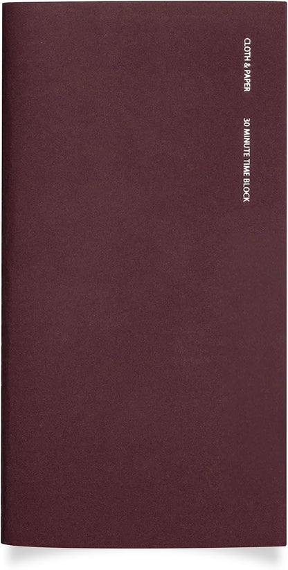 Cloth & Paper Travel Notebook | Daily Wellness Planner – Smoked Salt | Pocket Plus Wellness Planner 3.2" x 6" | Habit Tracker & Self Care Journal for Goals, Gratitude & Reflection – Soft Touch Cover