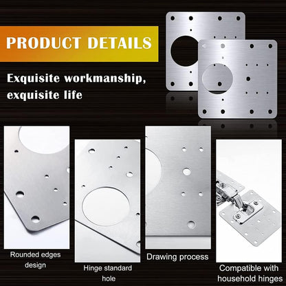 Cabinet Hinges Repair Plate,Stainless Steel Hinge Repair Brackets Kit,Kitchen Cupboard Door Hinge Repair Plate Kit Includes Fixing Screws,Protect Wooden Kitchen Cabinet Door,Furniture(2 PCS)…