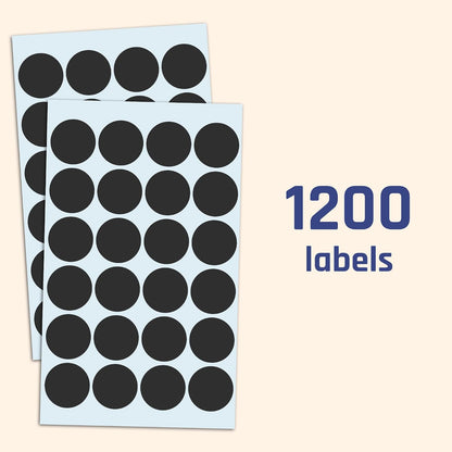 600 Pack, 1" Round Colored Dot Stickers Labels - 6 Colors