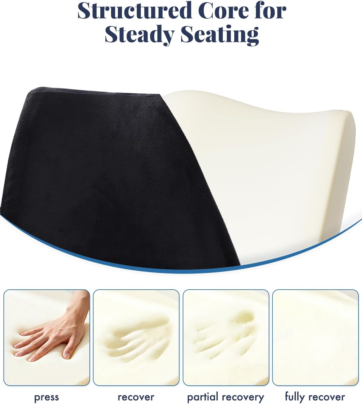 Memory Foam Donut Pillow for Coccyx Sitting Comfort,Large Supportive Seat Cushion with Center Cut-Out Design for Pressure Relief,Comfort Donut Cushion for Home & Office Chairs