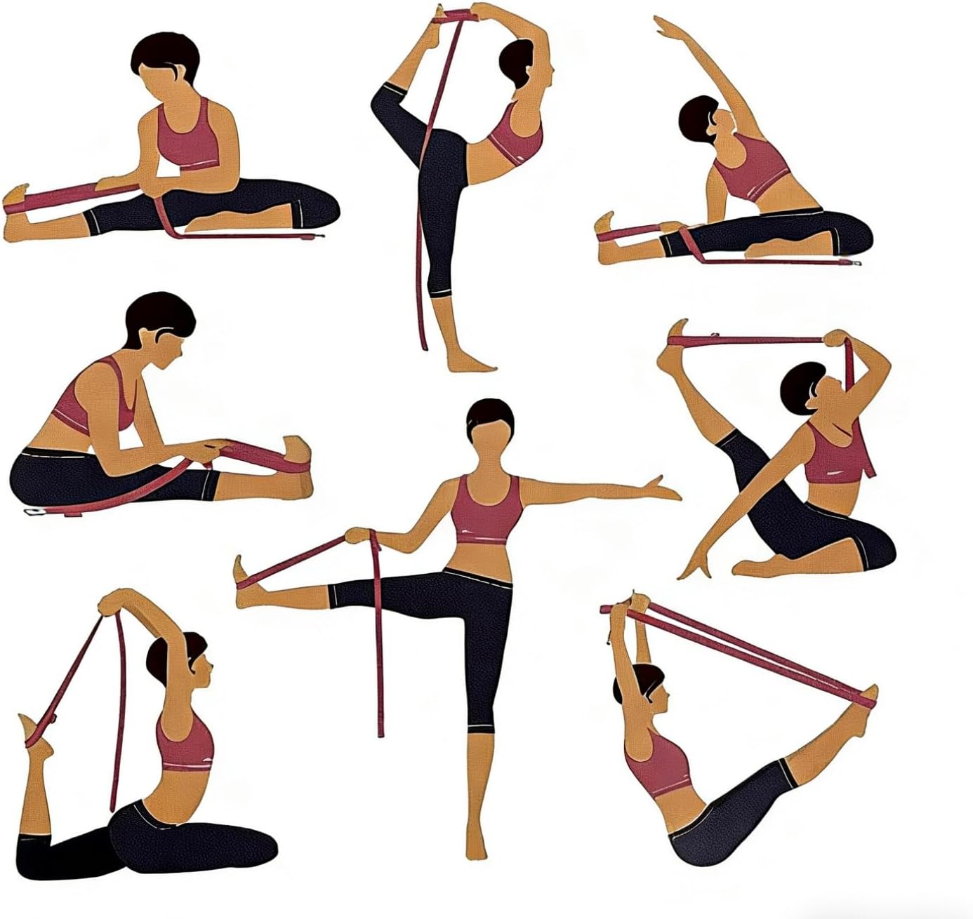 2-in-1 Yoga Stretch Strap Set, 10-Loop & 8ft D-Ring Strap