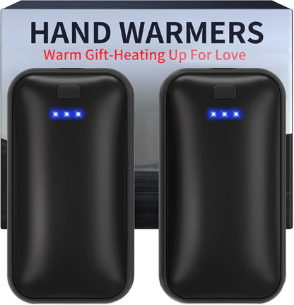 Lerat Hand Warmers Rechargeable 2 Pack, Portable Electric Hand Warmer Max 131℉, Reusable Slim Pocket Heater Handwarmers, Gifts for Men, Women, Outdoor, Golf, Camping, Hunting Essentials