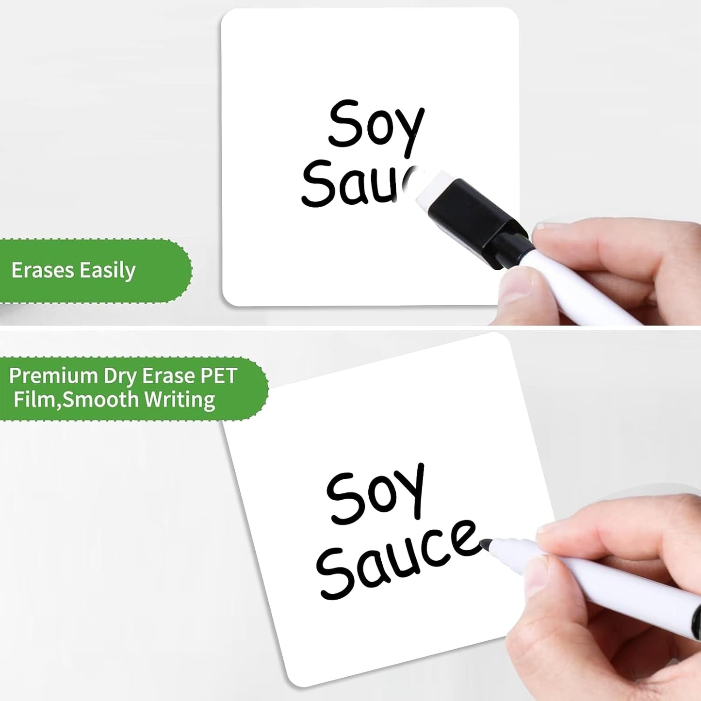 SVNOOC Dry Erase Stickers for Whiteboard Desk Refrigerator Home Office 4x6 in, Reusables Labels for Storage Bins (6 Pack)