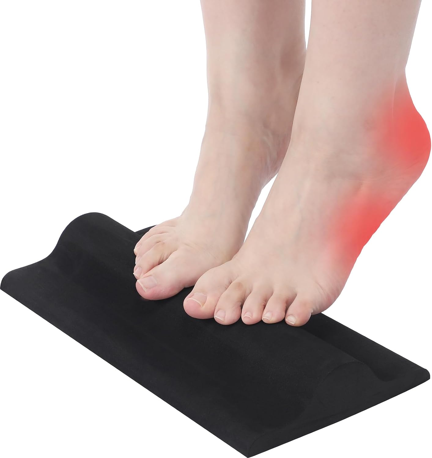 Soulchen Plantar Fasciitis Relief Foot Stretcher Pad with Foot Roller Black Fascia Stretching Toe Stretcher for Heel Spurs Achilles Tendonitis Tight Calves