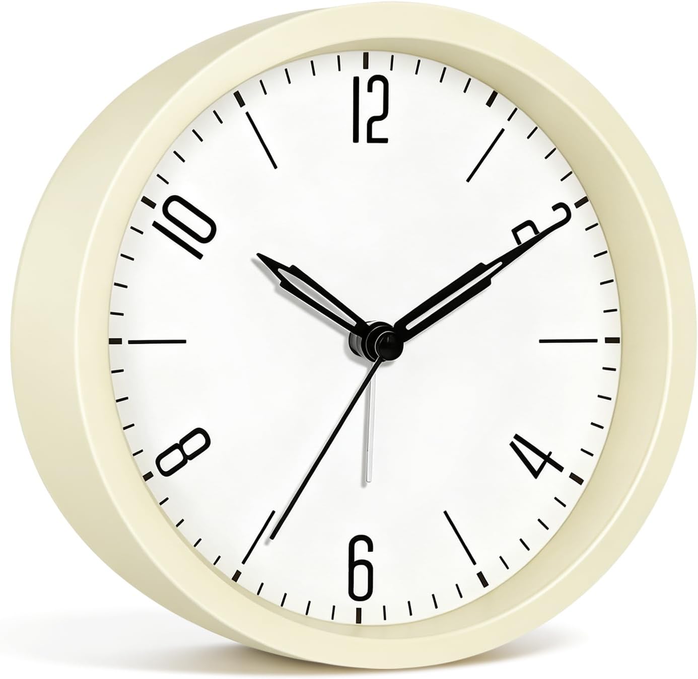 Silent Analog Loud Alarm Clock for Bedrooms, 4.5" Battery Operated Alarm Clock with Modern Round Design, Plastic Small Desk Clock for Heavy Sleepers Adults Teens Seniors College Dorms, Green